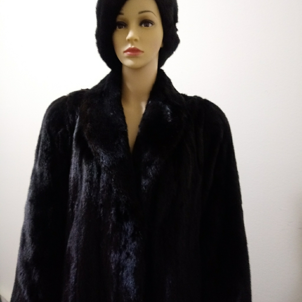 Mink coat with hat